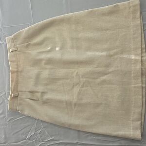 New Concepts Beige Wool Blend Mini Skirt